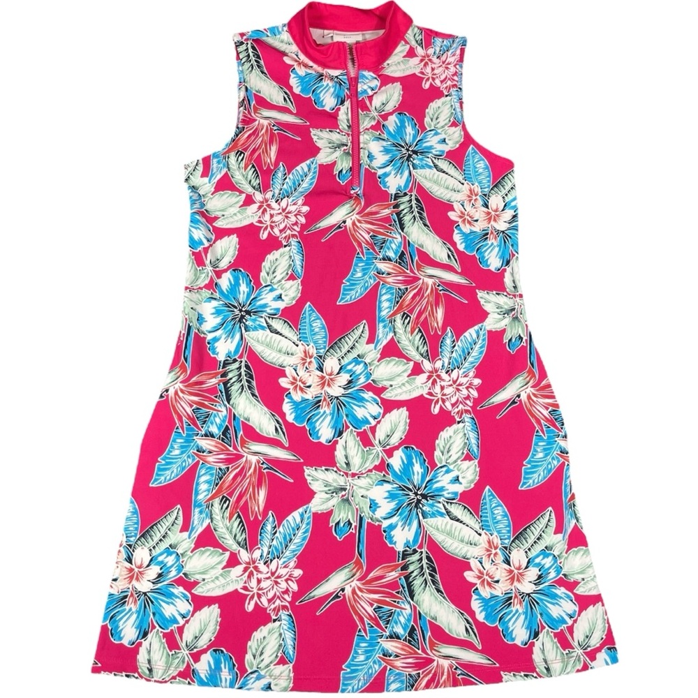 Tommy Bahama Golf Women’s Pink Blue Floral Print Stretch Golf Dress Size M